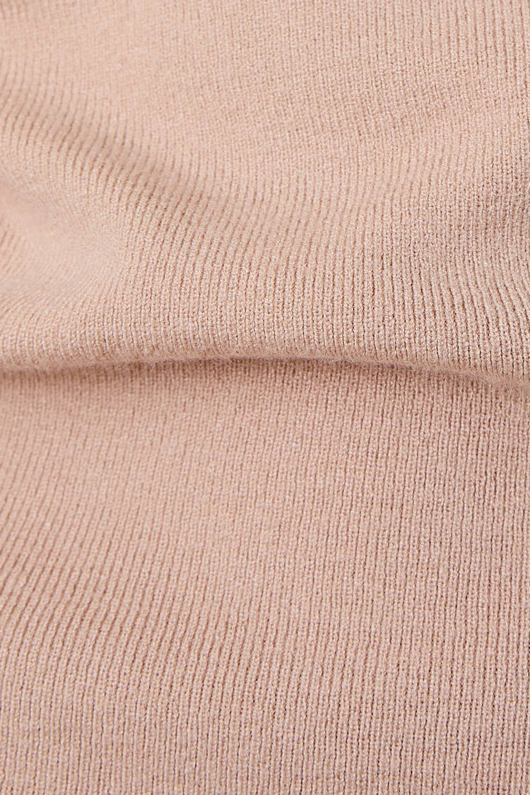 MOCK NECK RUFFLE SLEEVE KNIT TOP