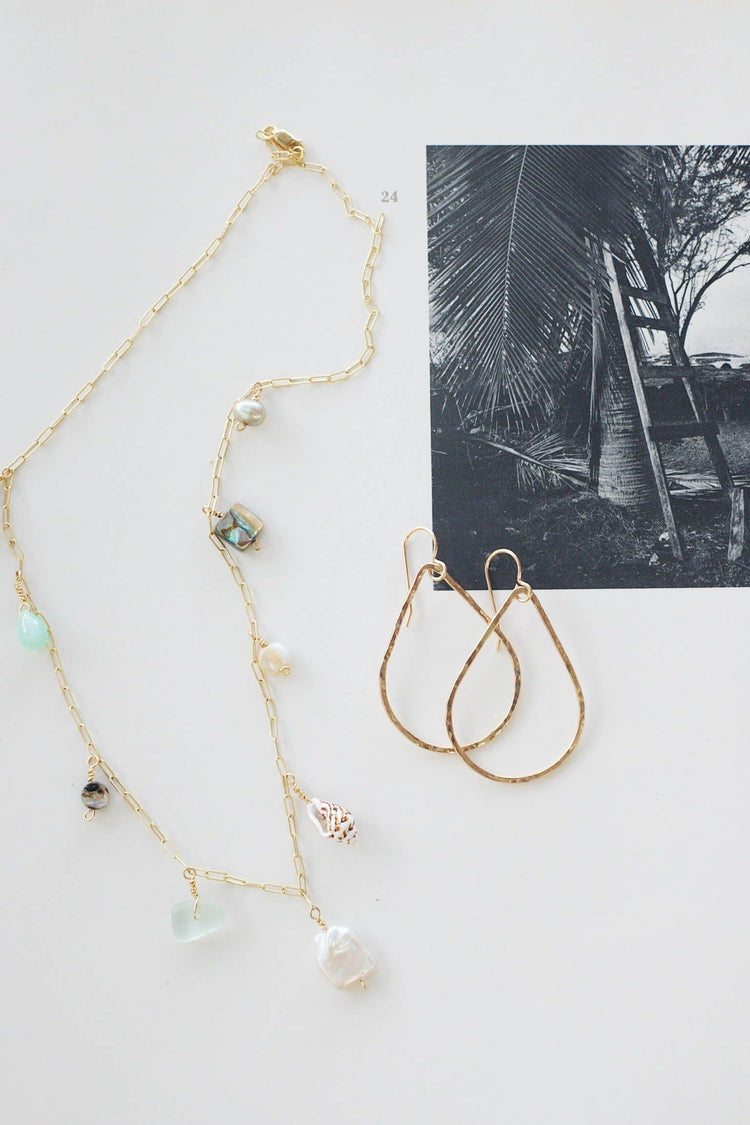 Ocean Charm Necklace in Gold