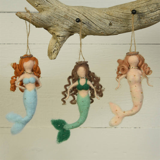 Mermaid Ornament, Felt - Pink Only Available