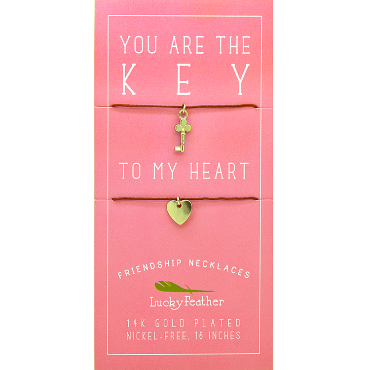 Friendship Necklace - Gold - KEY/HEART