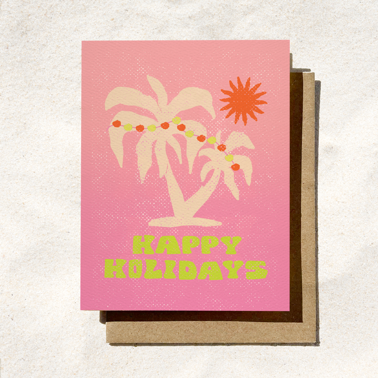 Tropical Holiday Card | California Christmas Card | Happy Holidays Palm