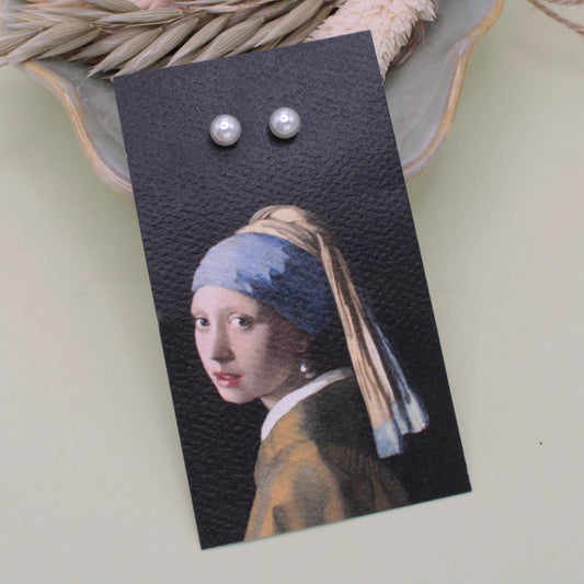 The Girl with a Pearl Post Earrings