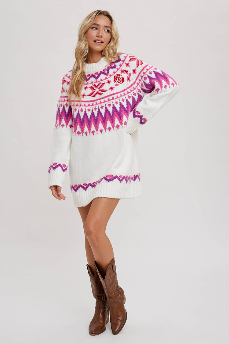 FAIR ISLE SWEATER DRESS