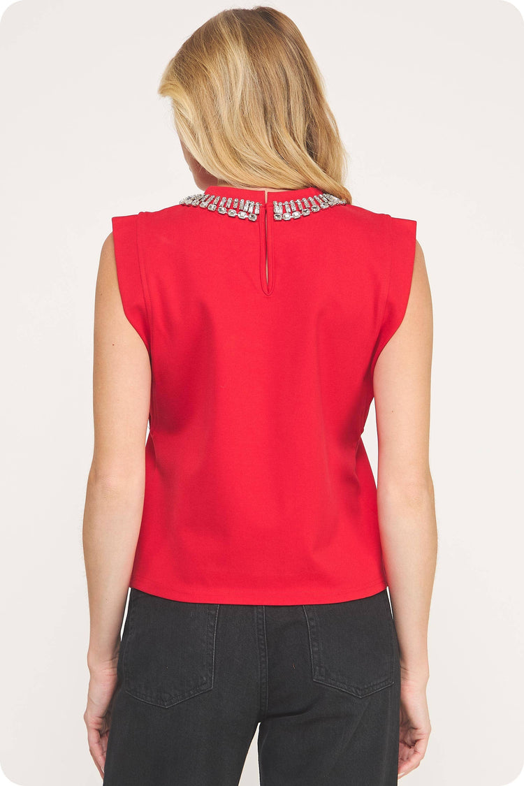 Embellishment Trim Knit Top