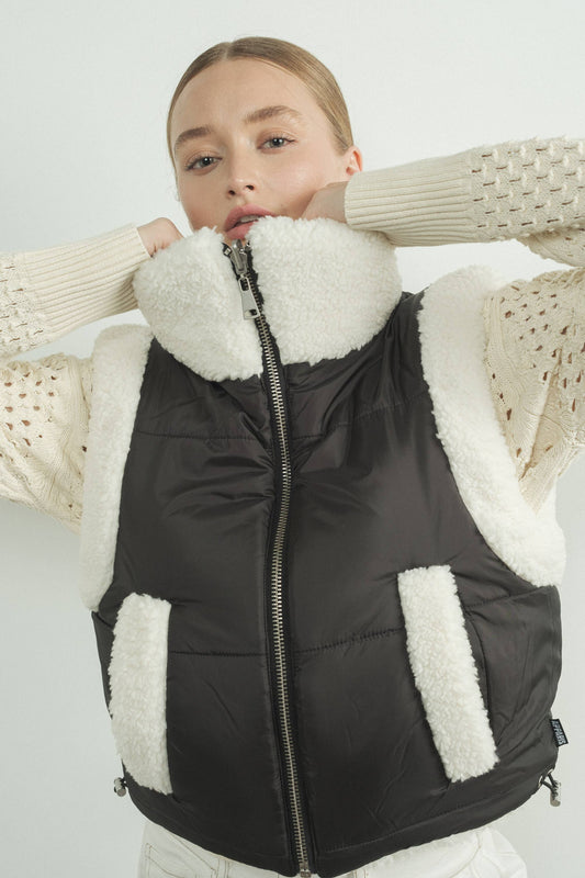 HOLIDAY REVERSIBLE SHERPA COZY VEST