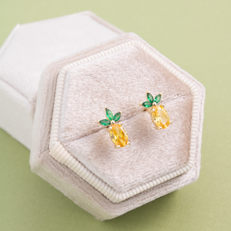 Pineapple Studs on Velvet Tags