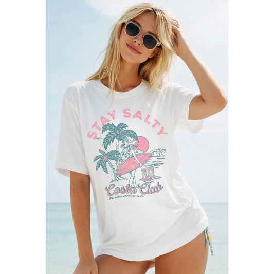 STAY SALTY OVERSIZED MINERAL GRAPHIC TEE