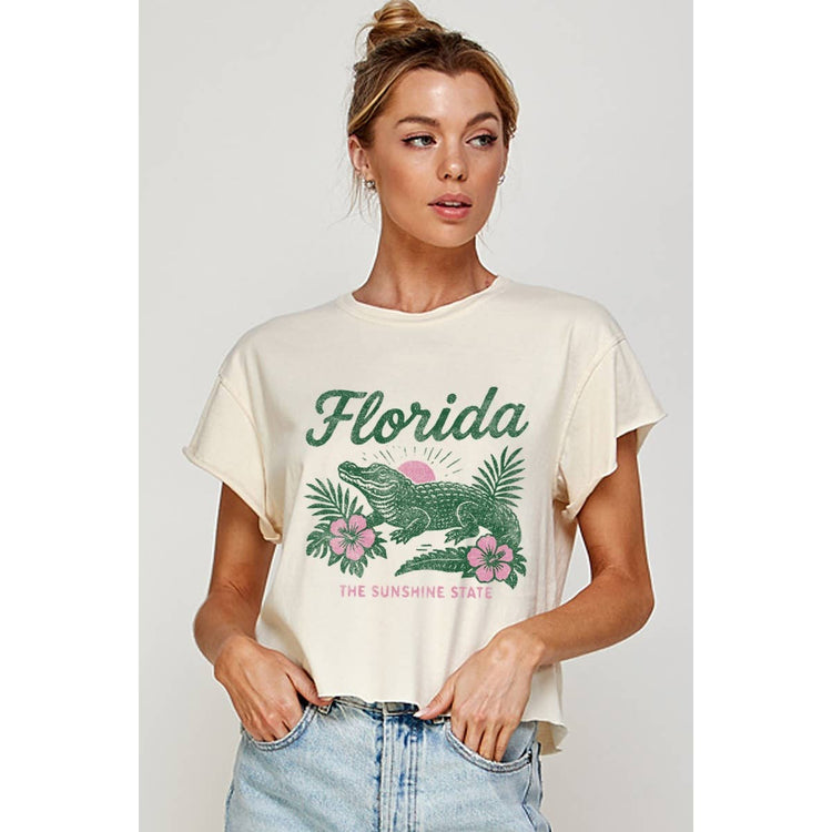 FLORIDA VINTAGE GRAPHIC CROP TOP