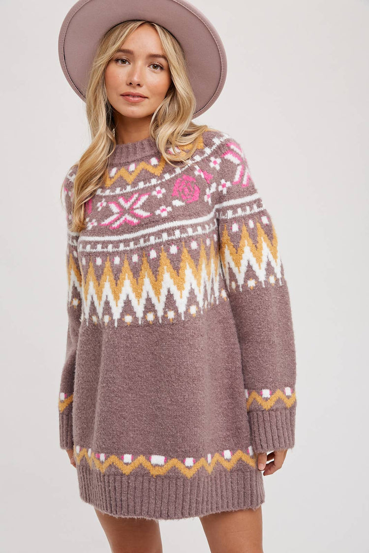 FAIR ISLE SWEATER DRESS