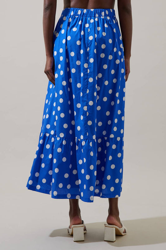 Katana Dot Pleated Maxi Skirt