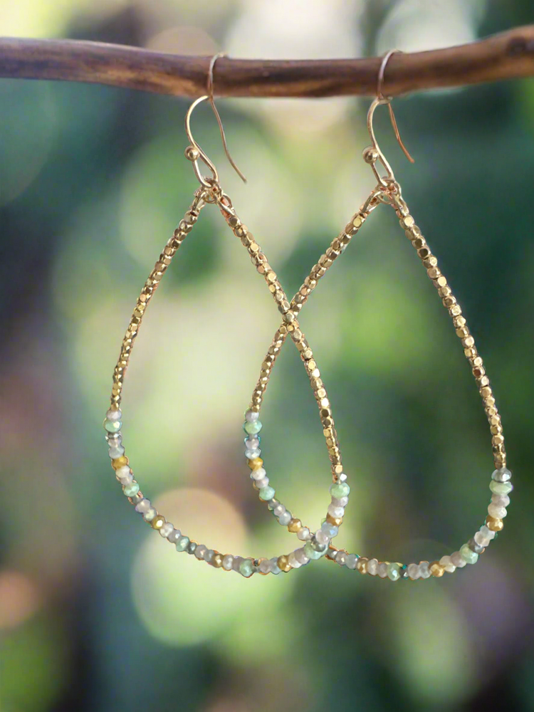 Teardrop Glitter Hoop Earring