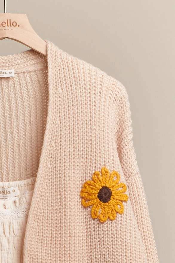 Sunflower Embroidered Cardigan