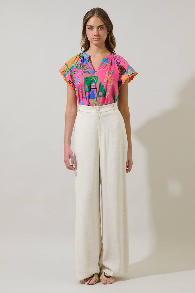 Lanus City Ayla Split Neck Top