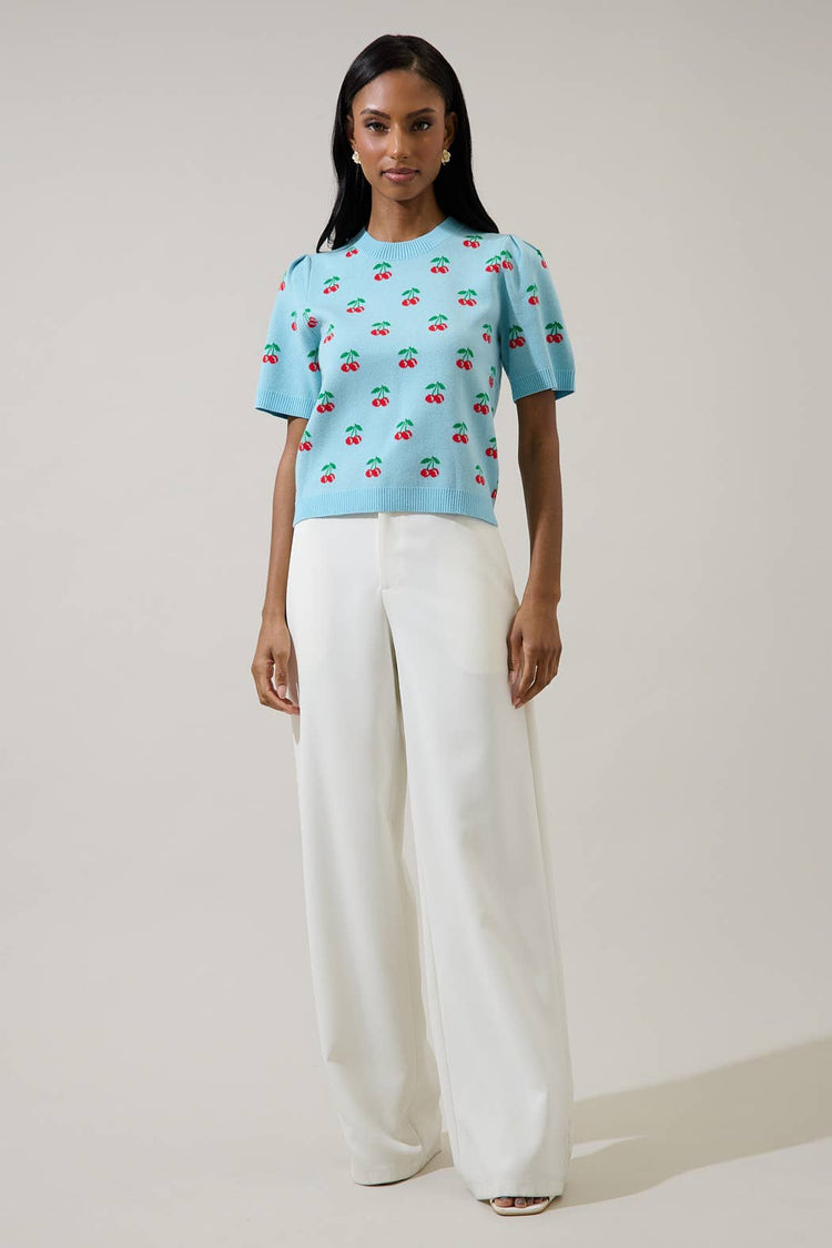 Cherryville Short Sleeve Sweater Top