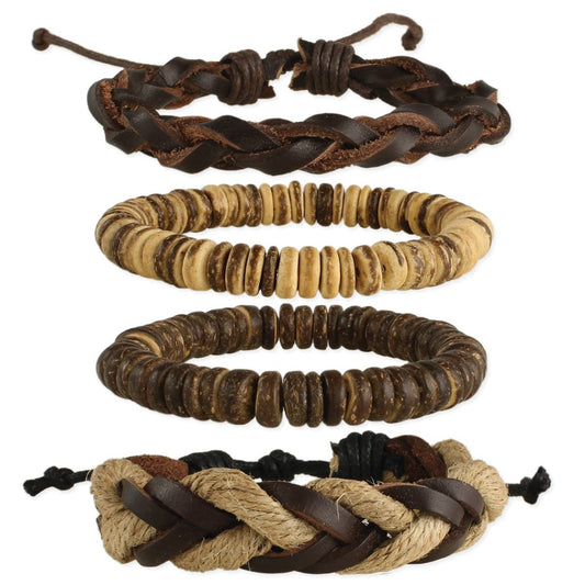 Driftwood Beach Wood & Cord Men's Bracelet