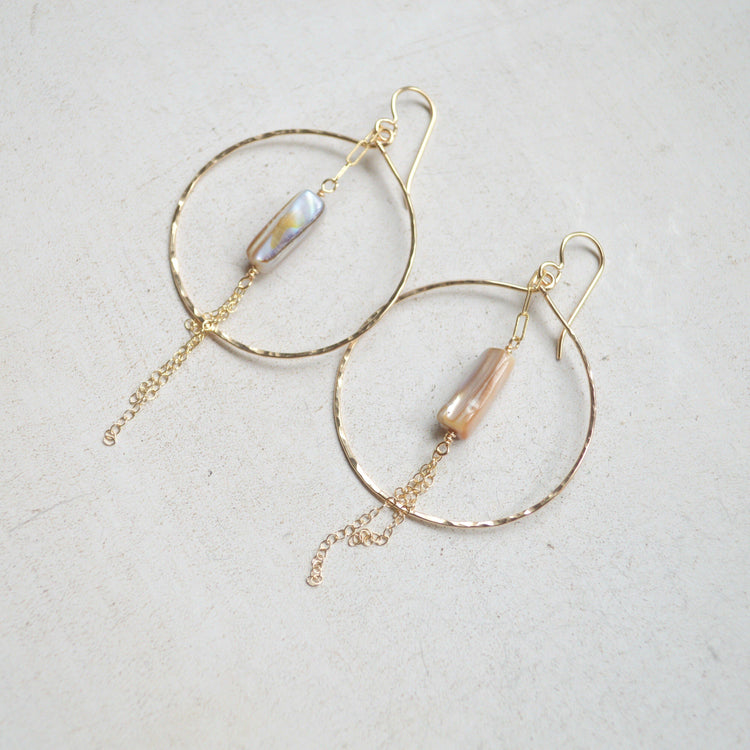 Mother of Pearl Hoop Earrings