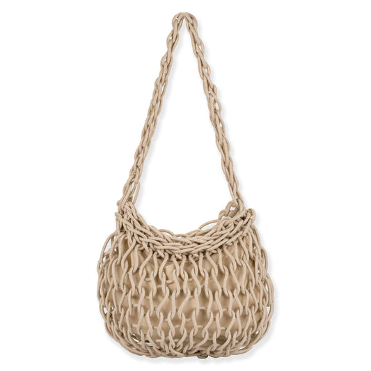 Beige, Poly Cotton Scoop Tote