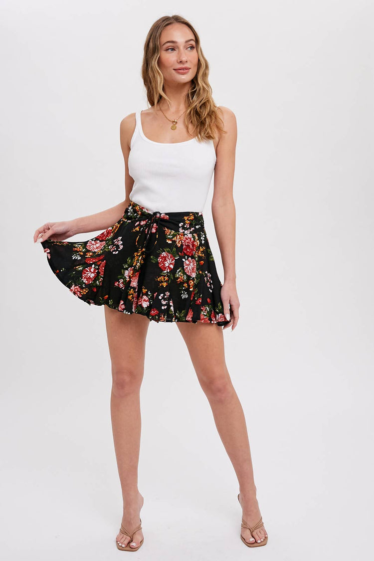 Floral Print Mini Skort