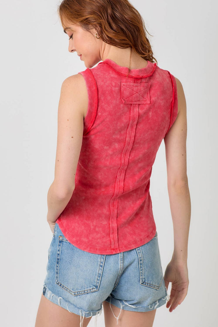 Exposed Seaming Ribbed Tank