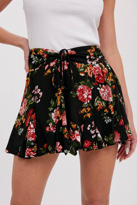 Floral Print Mini Skort