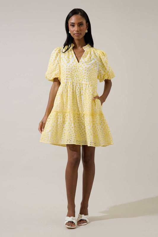Shayla Eyelet Jacey Babydoll Mini Dress