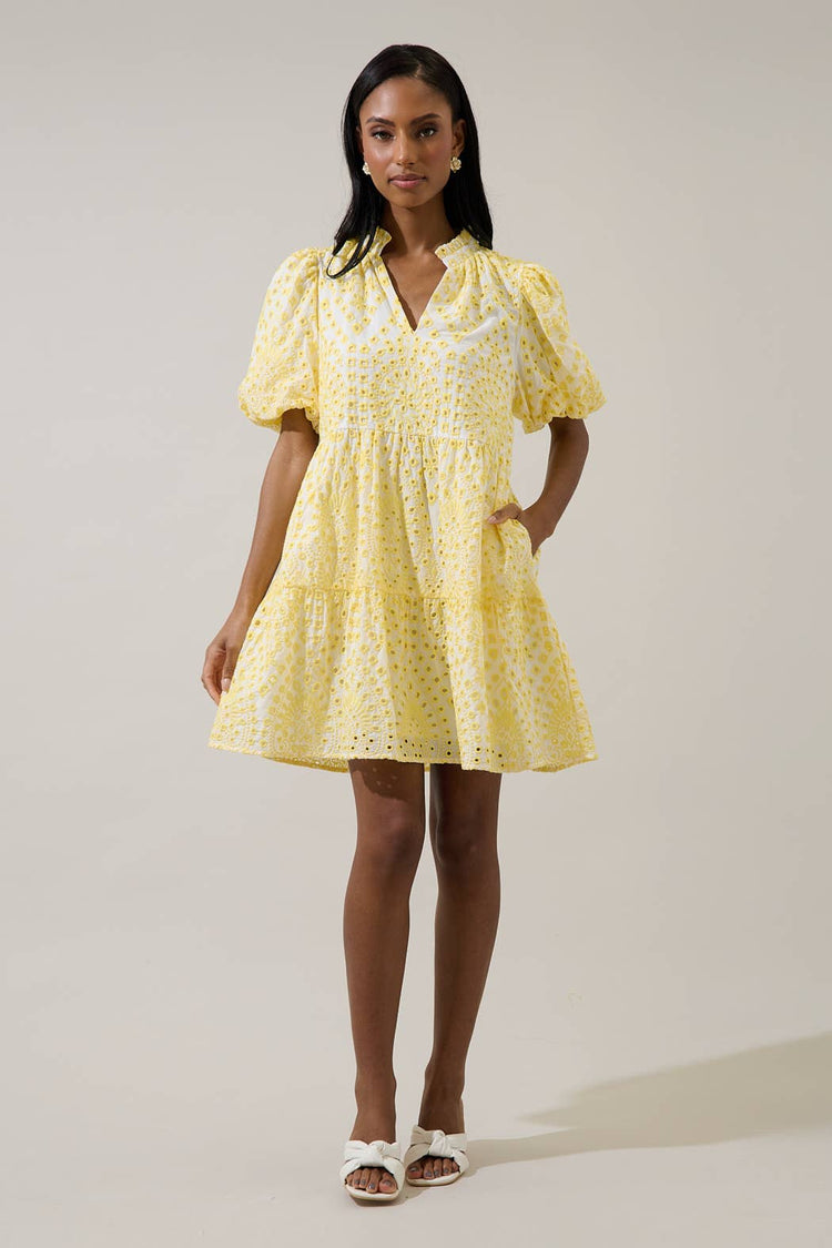 Shayla Eyelet Jacey Babydoll Mini Dress