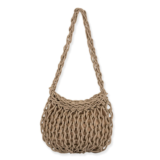 Tan, Poly Cotton Scoop Tote