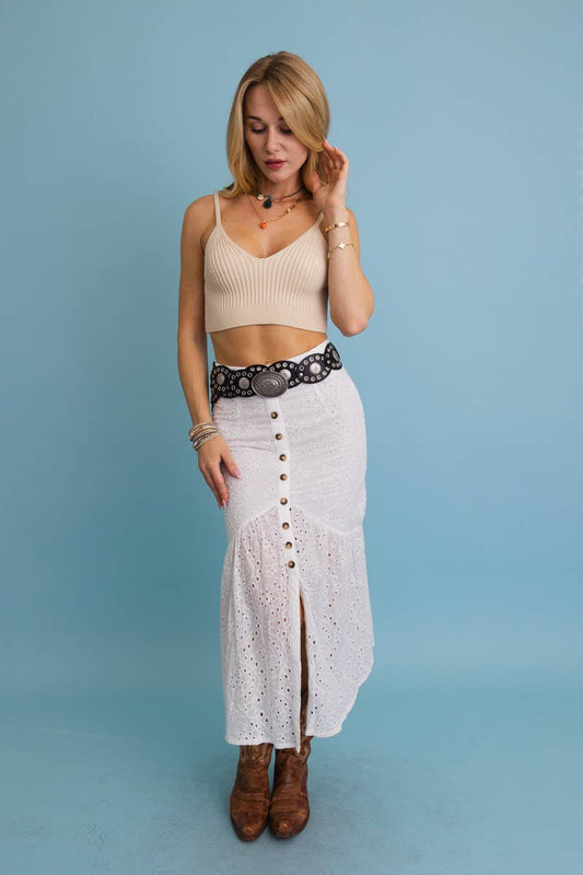 Boho Eyelet Oval Disc Belt