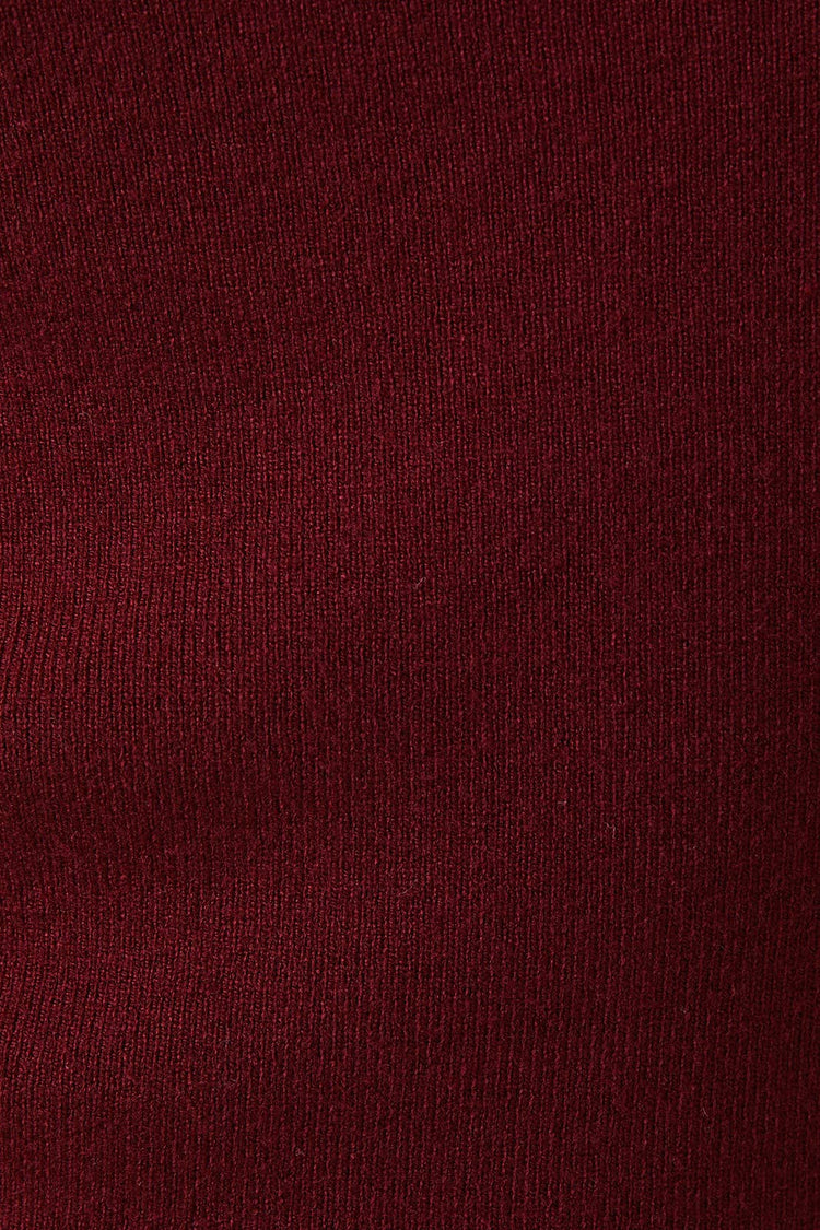 MOCK NECK RUFFLE SLEEVE KNIT TOP