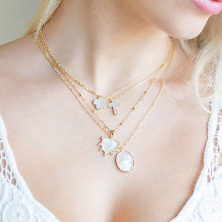 Heart And Cz Pendant Necklace