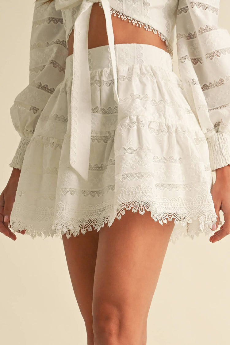 Lace Cotton MIni Skirt