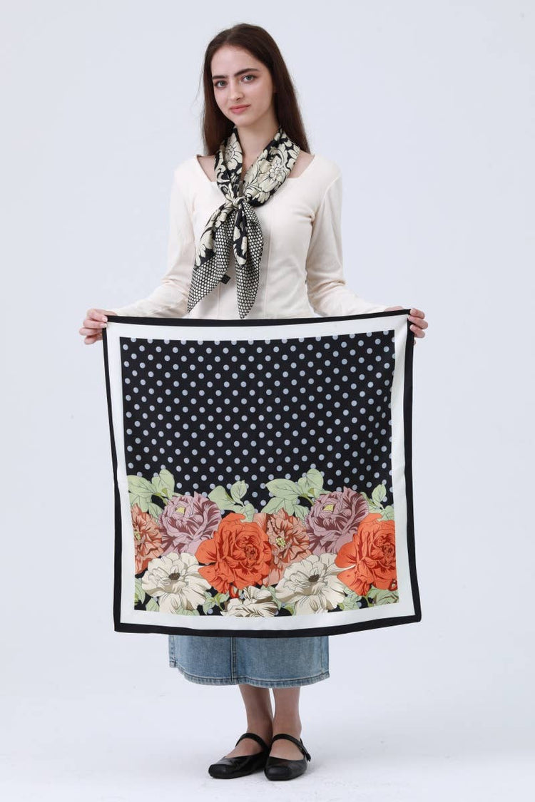 Reversible Scarf: Two Looks in One with Polka Dot & Floral