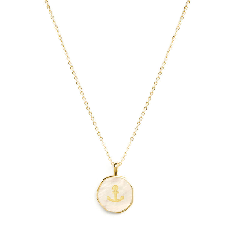 Shell with Anchor Pendant Necklace