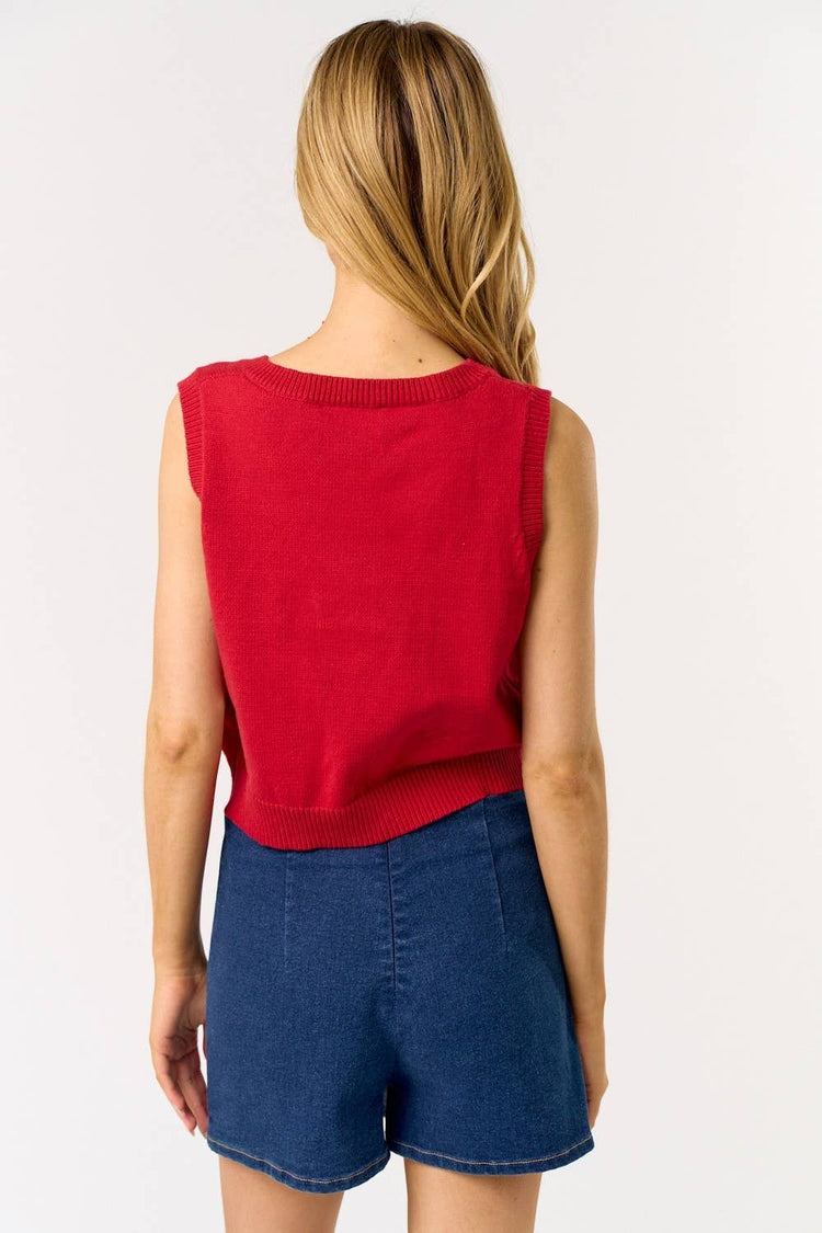 Embroidered Puff Heart Top