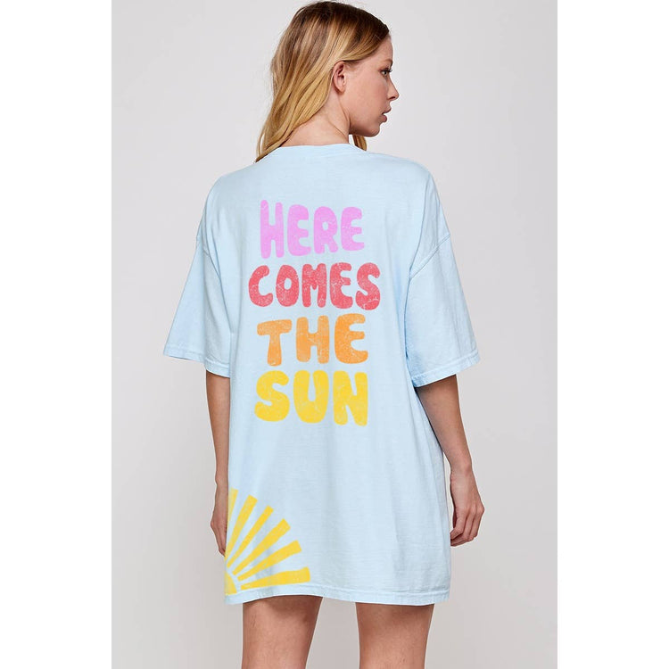 HERE COMES THE SUN  GRAPHIC  OVERSIZED TEE
