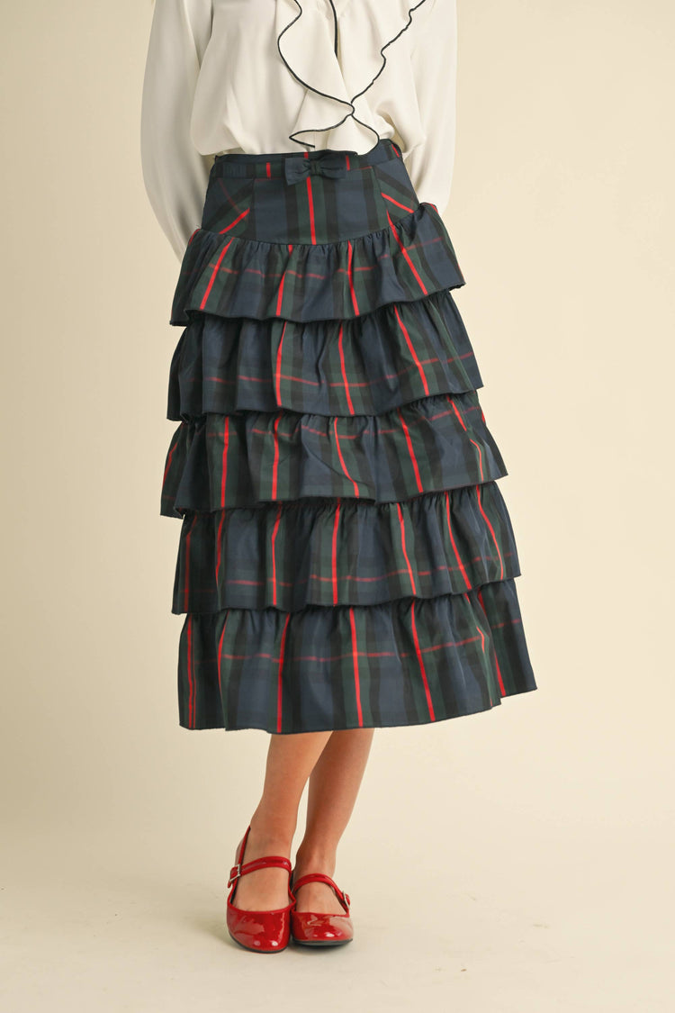 Plaid Tiered Skirt