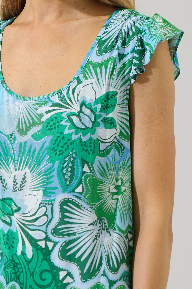 Tanti Floral Ismay Ruffle Top
