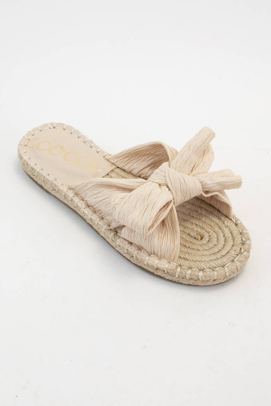 Cameron Pleated Fabric Bow Espadrille Sandal