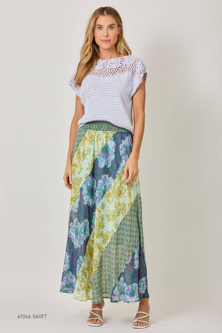 Floral Yoke Crochet Sweater