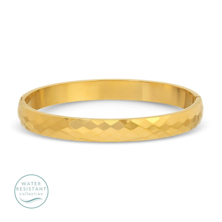 Textured Hinged Water Resistant Bangle
