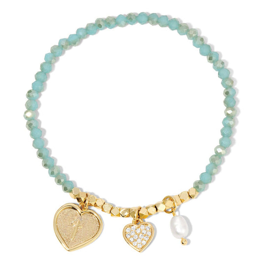 Cross + Heart Stretch Bracelet