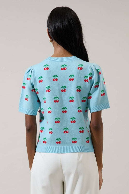 Cherryville Short Sleeve Sweater Top