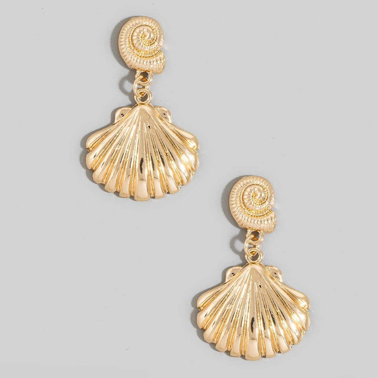 Seashell And Spiral Dangle Earrings