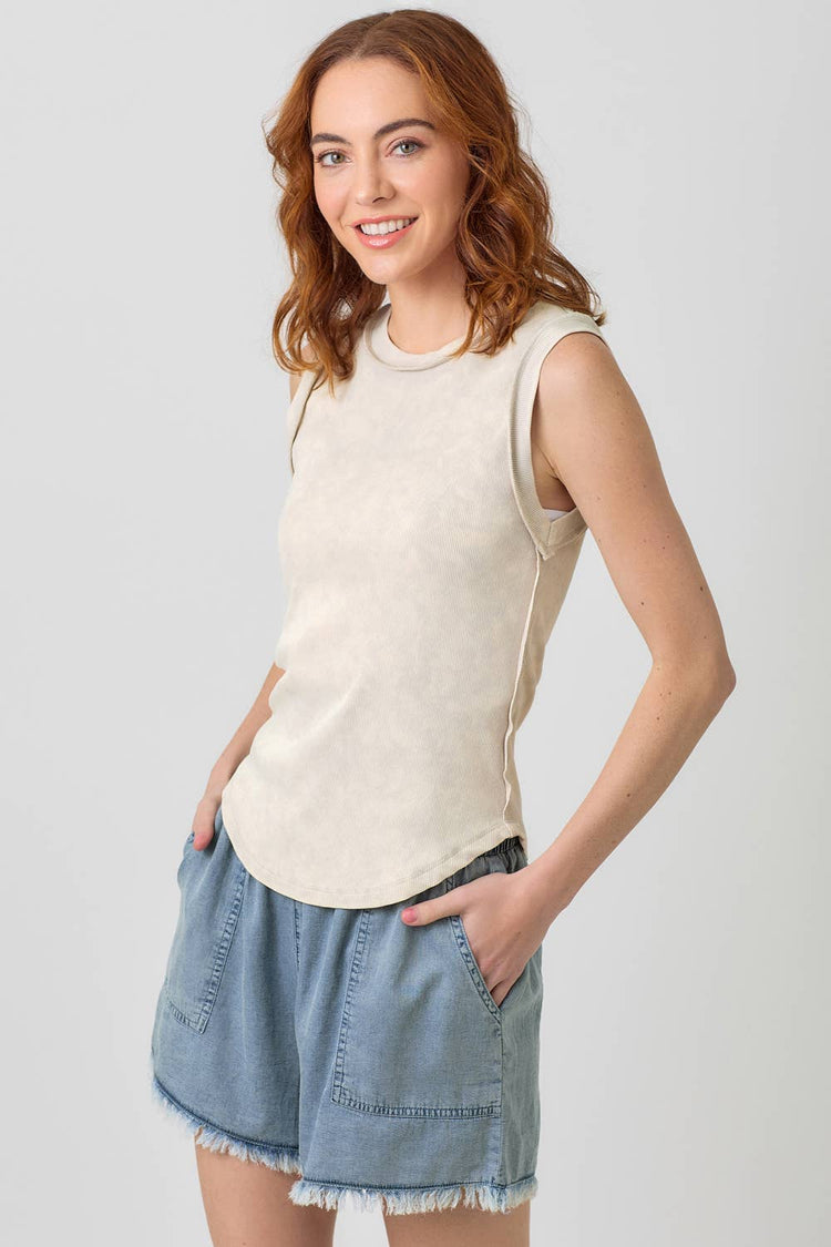 Exposed Seaming Ribbed Tank