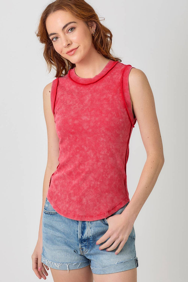 Exposed Seaming Ribbed Tank