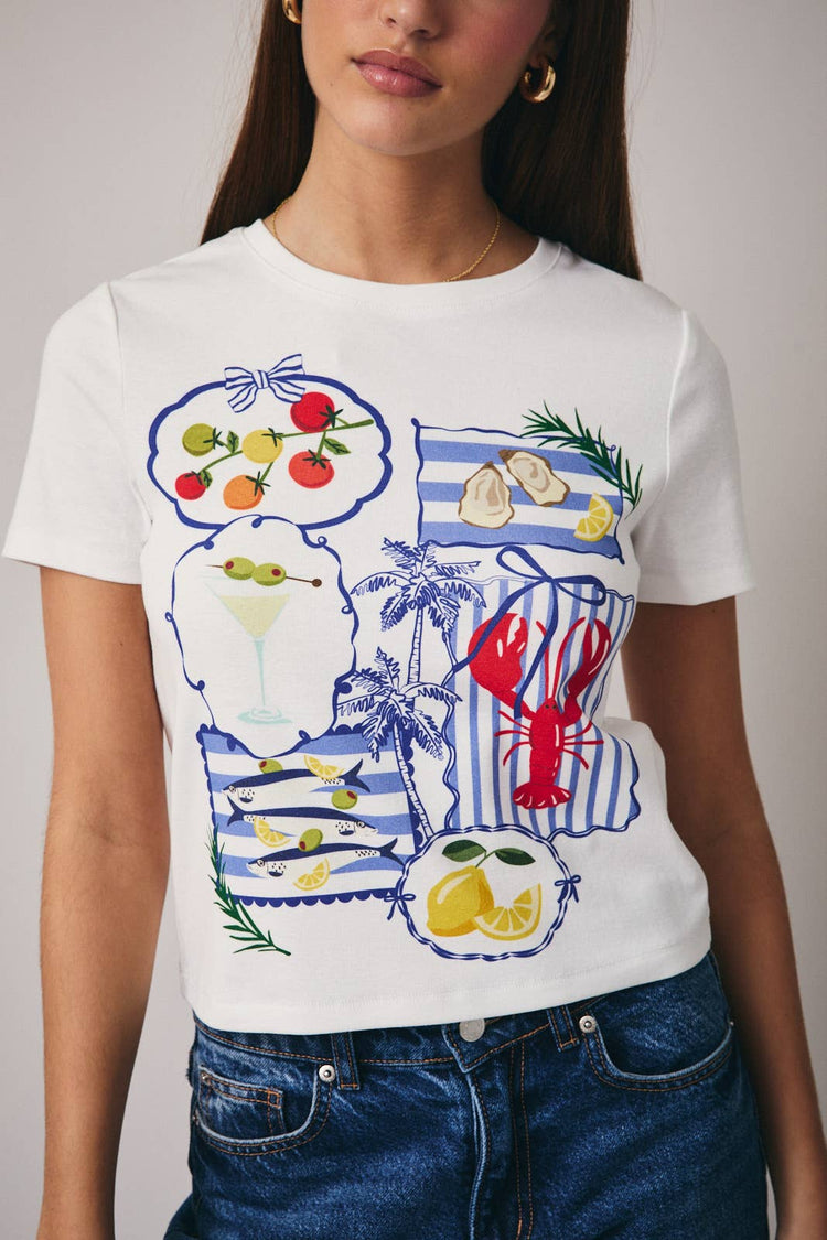 CREW NECK SHORT SLEEVE GRAPHIC PRINT BABY T-SHIRT