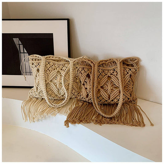 Cotton Crochet Beach Shoulder Bag