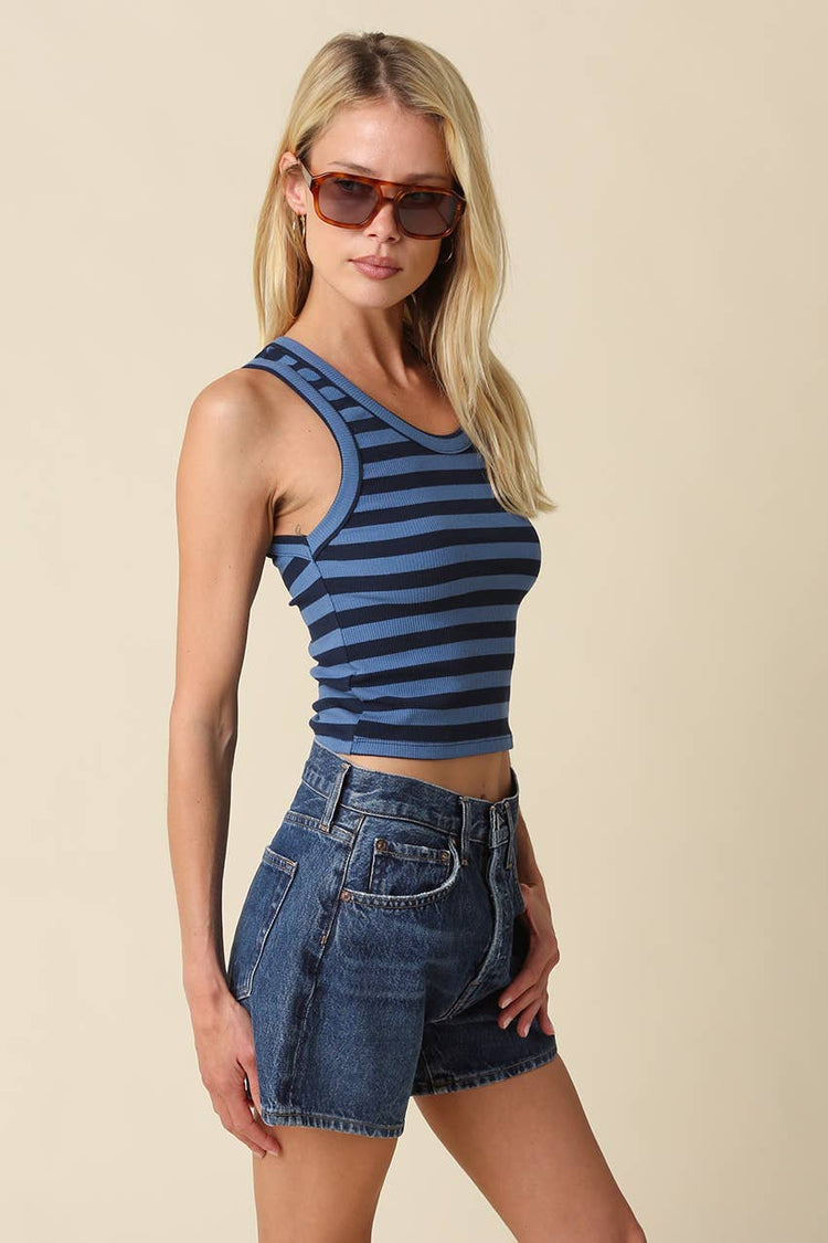 Mia Striped Ribbed Tank
