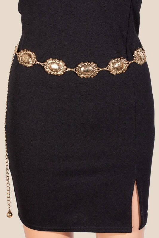 Metallic Intricate Disc Chain Belt