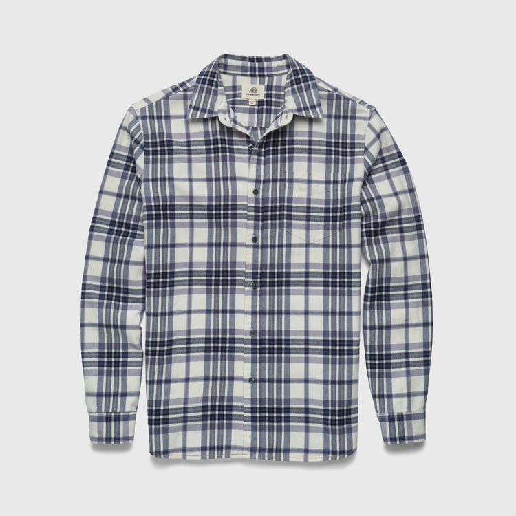 Brian Flannel Plaid Shirt - Jet Stream Combo
